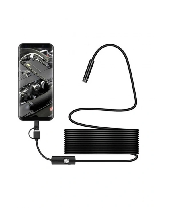 Endoskop 3 İn 1 Yılan Kamera Usb Micro Usb Type-c 20 Metre Sert Kablo