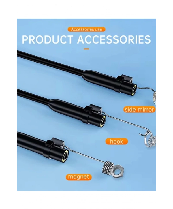 Endoskop Yılan Video Kamera Ios Ve Android Uyumlu Led’li 10 Metre 8 Mm Sert Kablo 2mp