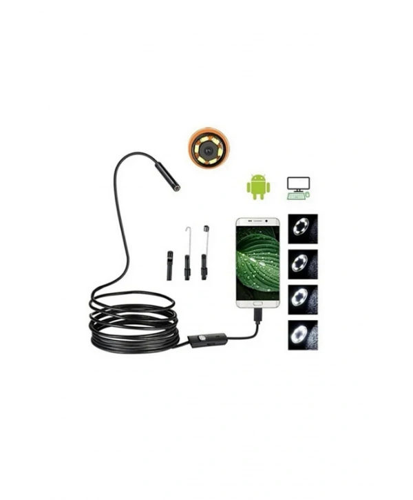 Endoskop Yılan Video Kamera Led’li 10 Metre 7 Mm Sert Kablo