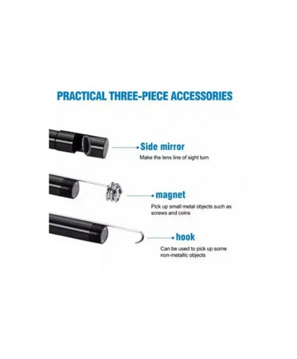 Endoskop Yılan Video Kamera Led’li 10 Metre 7 Mm Sert Kablo