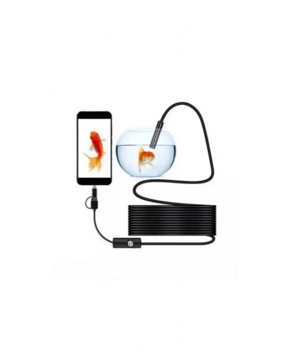 Endoskop Yılan Video Kamera Led’li 5 Metre 7 Mm Sert Kablo Yüksek Kaliteli Stereo