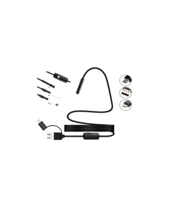 Endoskop Yılan Video Kamera Led’li 5 Metre 7 Mm Sert Kablo Yüksek Kaliteli Stereo