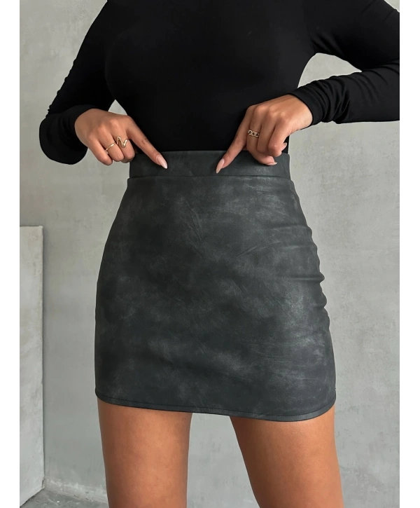 Eskitme deri mini etek