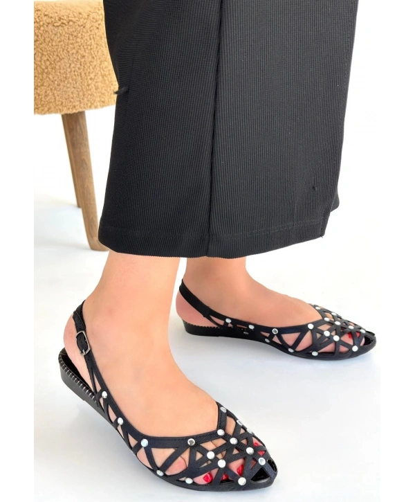 Faty Siyah Cilt Babet Ayakkabı