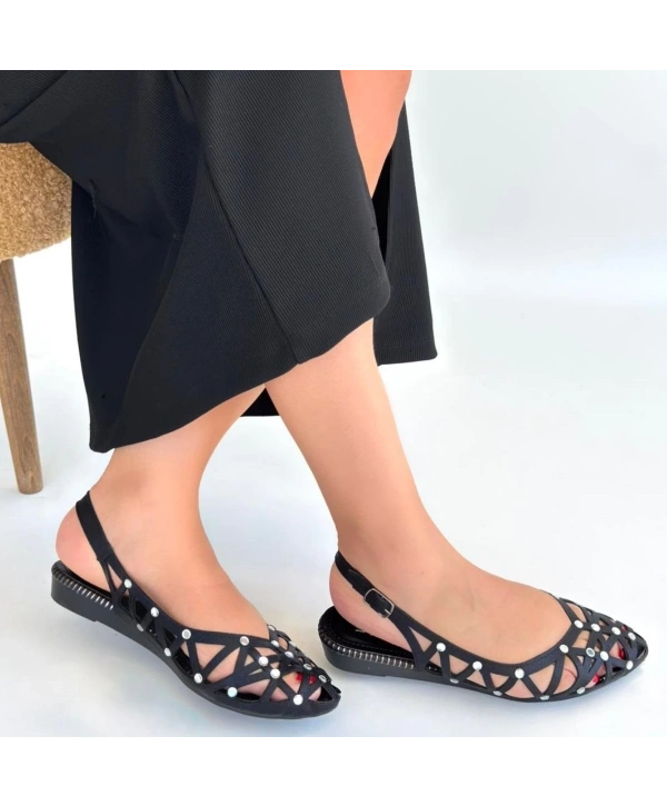 Faty Siyah Cilt Babet Ayakkabı