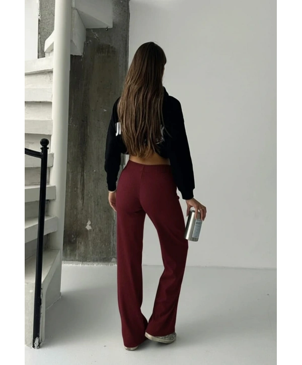 Fit comfort bej salaş pantolon bordo A6011