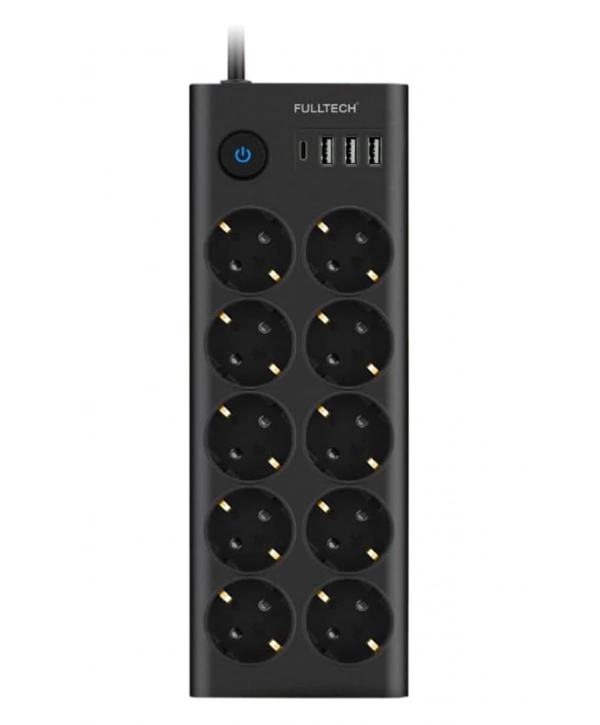 Ftr14 Type-c Girişli Akım Korumalı 10’lu Priz, 3 Usb