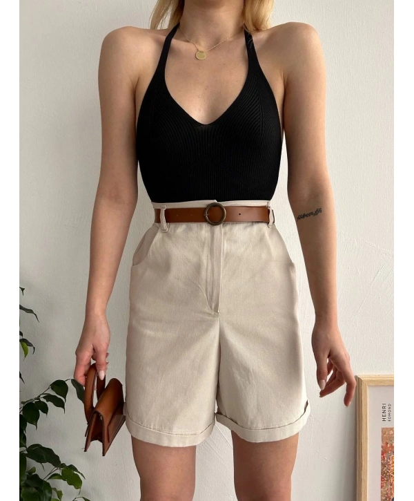 Gabardin kumaş şort