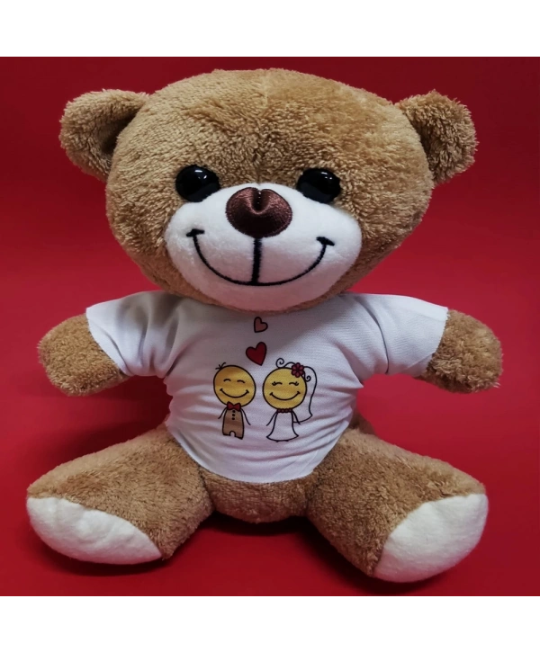 Gelin Damat Tasarım Tişörtlü Sevimli Ayıcık