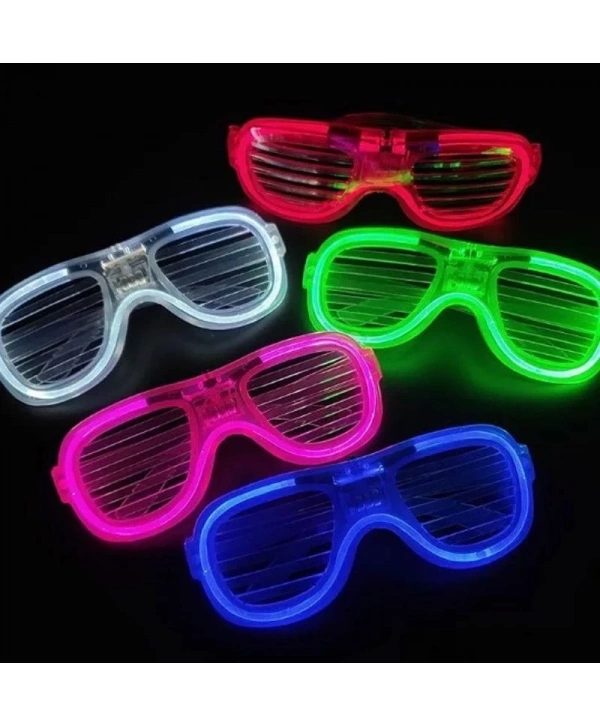 Glow Model Led Işıklı Parti Gözlüğü 3 Modlu 5 Renk 5 Adet