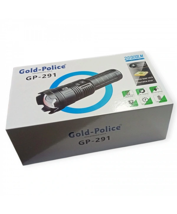 Gold Polıce Gp-291 Güçlü El Feneri 20,000 Lümen