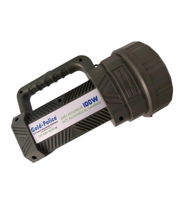 Gold Police Gp-680 Şarjlı El Feneri Projektör 100 Watt