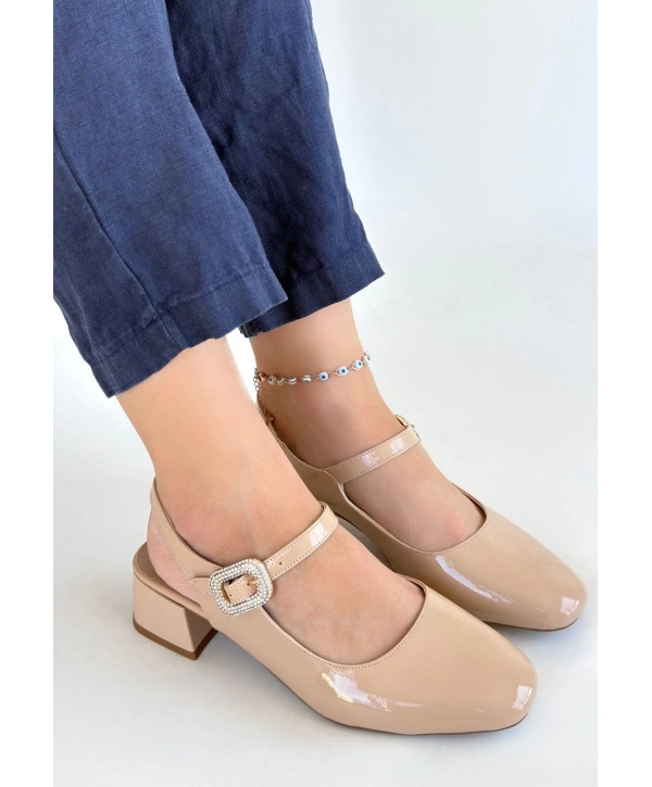 Gowe Nude Rugan Topuklu Ayakkabı