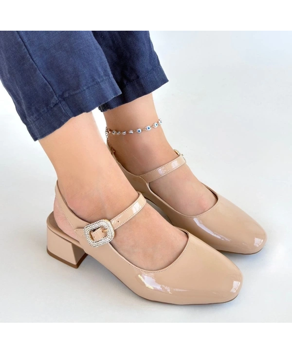 Gowe Nude Rugan Topuklu Ayakkabı