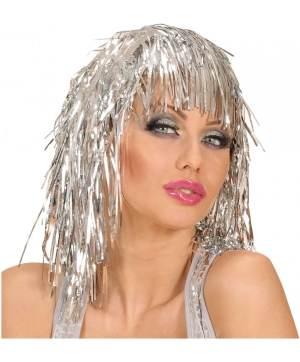 Gümüş Işıltılı Metalize Parti Peruğu