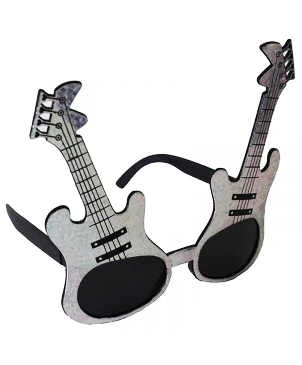 Gümüş Renk Rockn Roll Gitar Şekilli Parti Gözlüğü 15x15 Cm