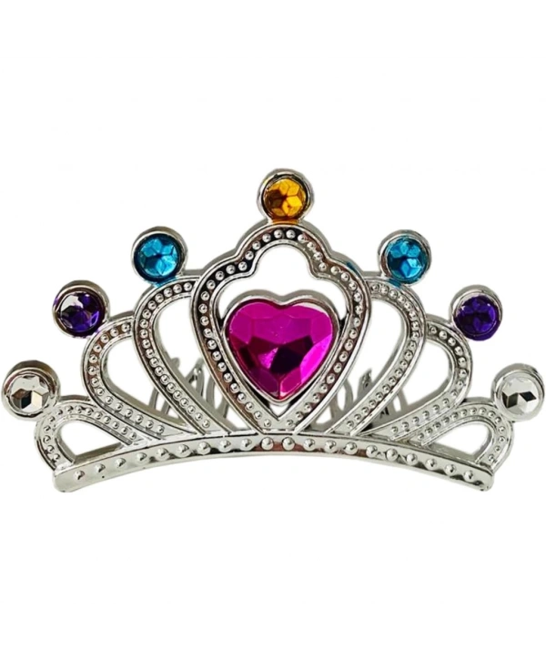 Gümüş Renk Taraklı Model Prenses Kraliçe Tacı 1 No 12x7 Cm