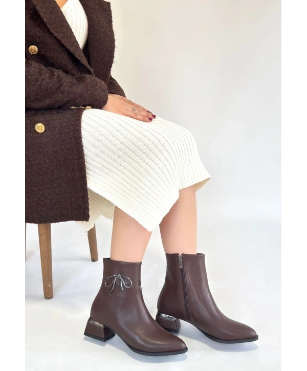 Harly Kahverengi Cilt Topuklu Bot