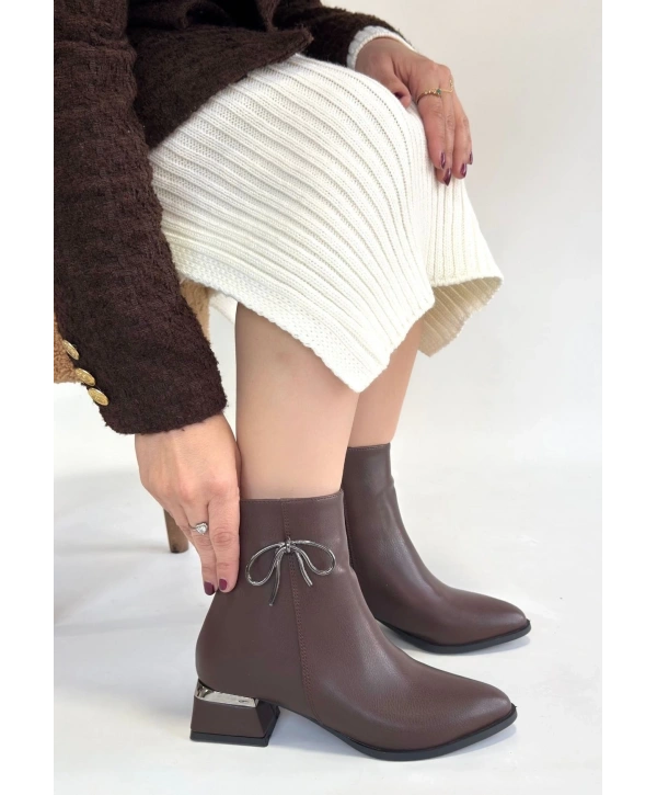 Harly Kahverengi Cilt Topuklu Bot