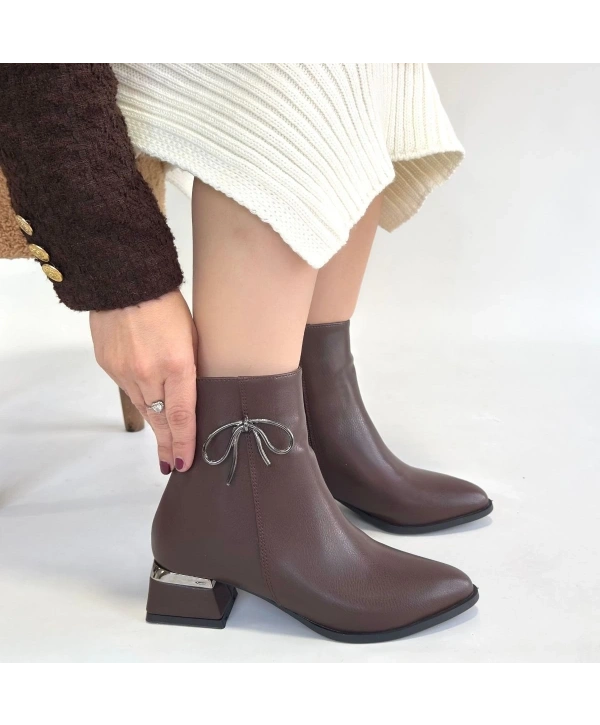 Harly Kahverengi Cilt Topuklu Bot