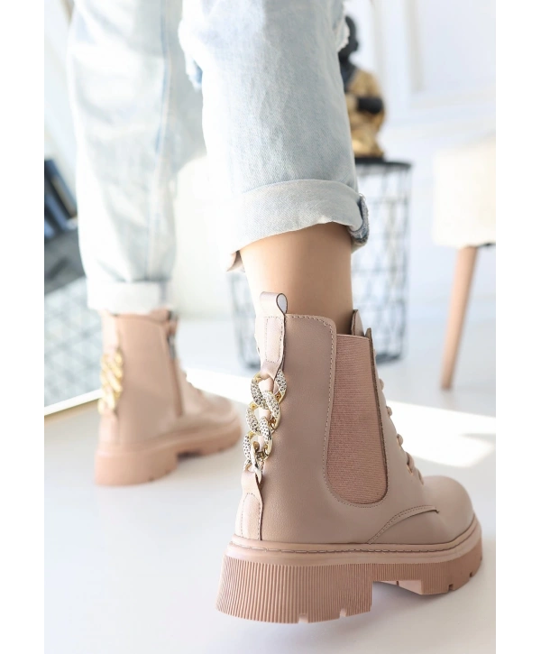 Harte Nude Cilt Bağcıklı Bot