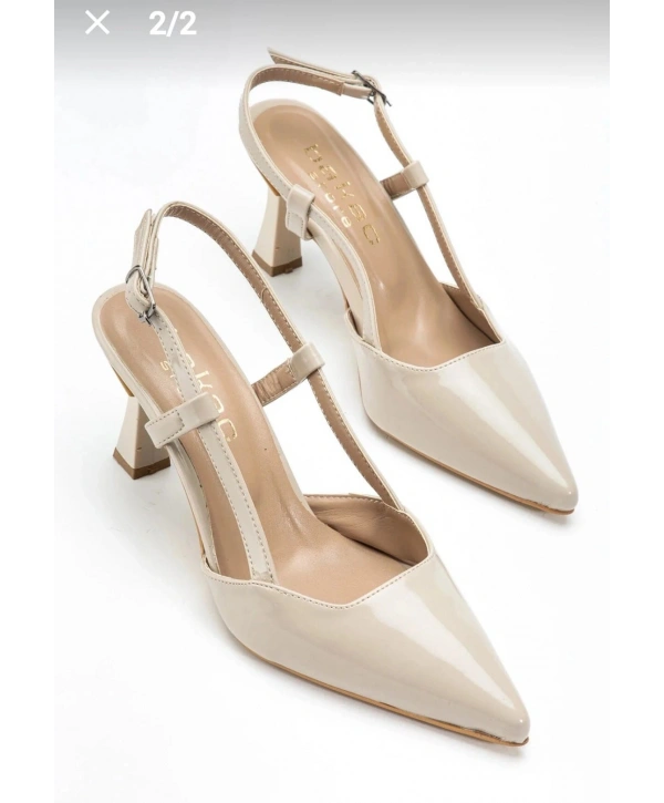 Hoost Bej Rugan Topuklu Ayakkabı