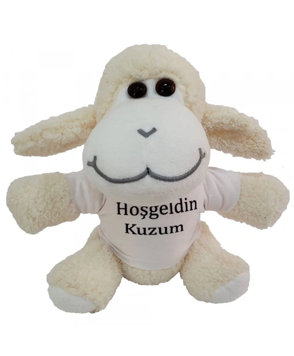 Hoşgeldin Kuzum Tişörtlü Peluş Kuzu