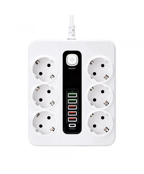 Hp-h04 3000w 10amper 6’lı 2metre Uzatma Kablolu Çoklu Termal Akım Priz