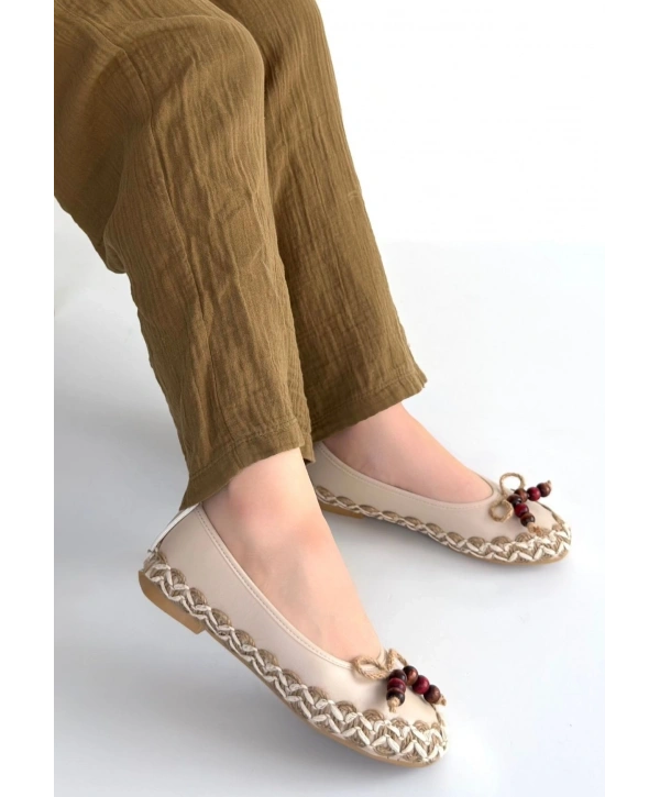 Ilwe Bej Cilt Babet Ayakkabı