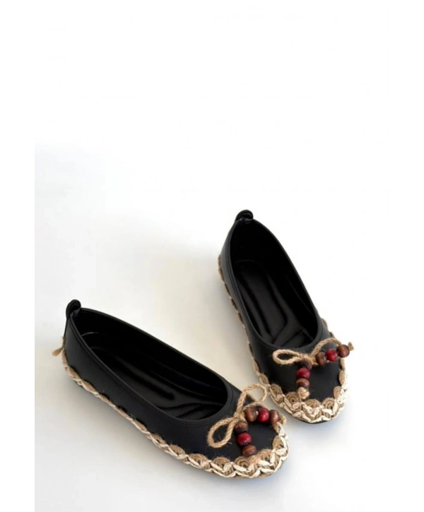 Ilwe Siyah Cilt Babet Ayakkabı