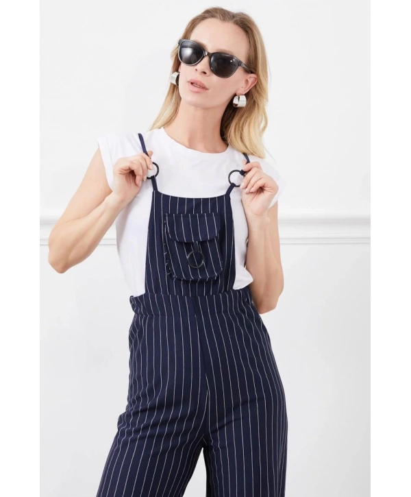 İp askılı beli lastikli tulum