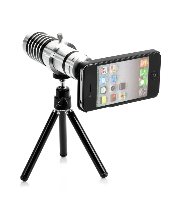 İphone5,5s,i̇phone4.4s Için Alüminyum 14x Optik Zoom Yakından Görüntü Çekme Dürbün