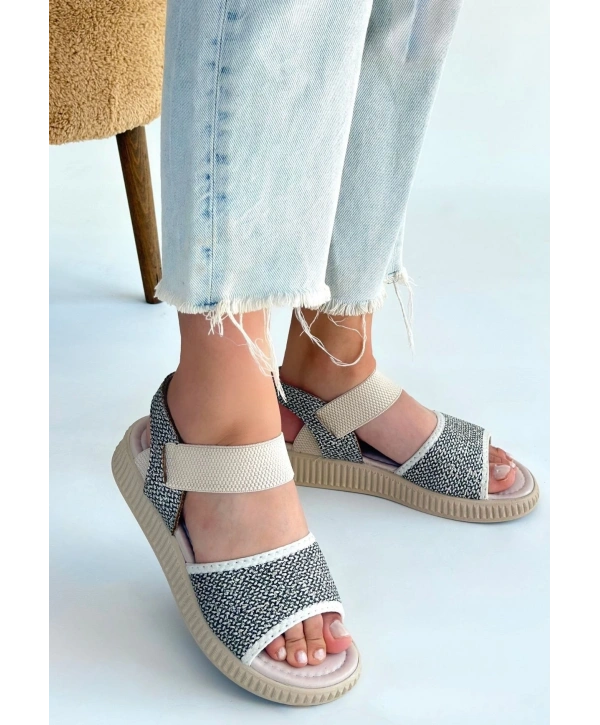 Jake Yeşil Hasır Cilt Sandalet