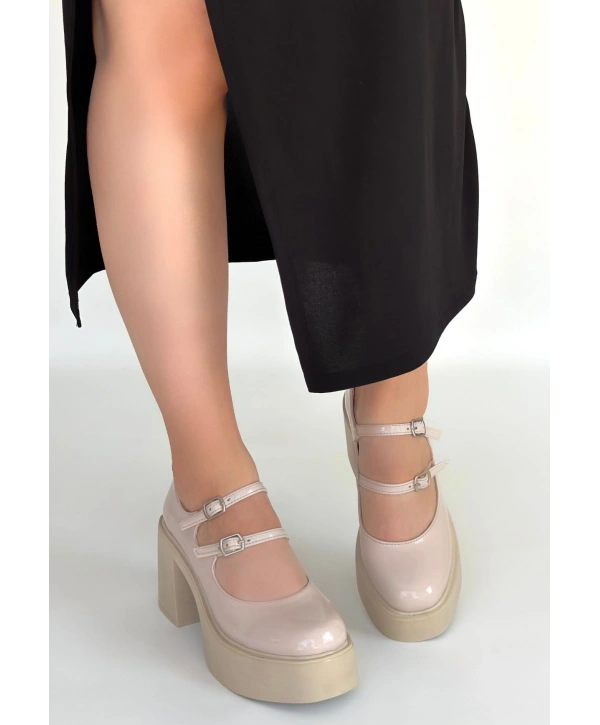 Jarlo Bej Rugan Dolgu Topuk Ayakkabı