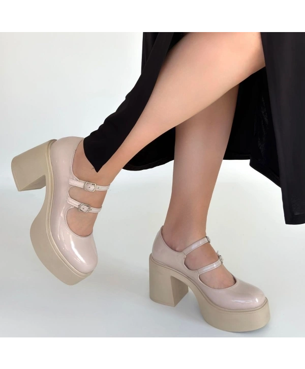 Jarlo Bej Rugan Dolgu Topuk Ayakkabı