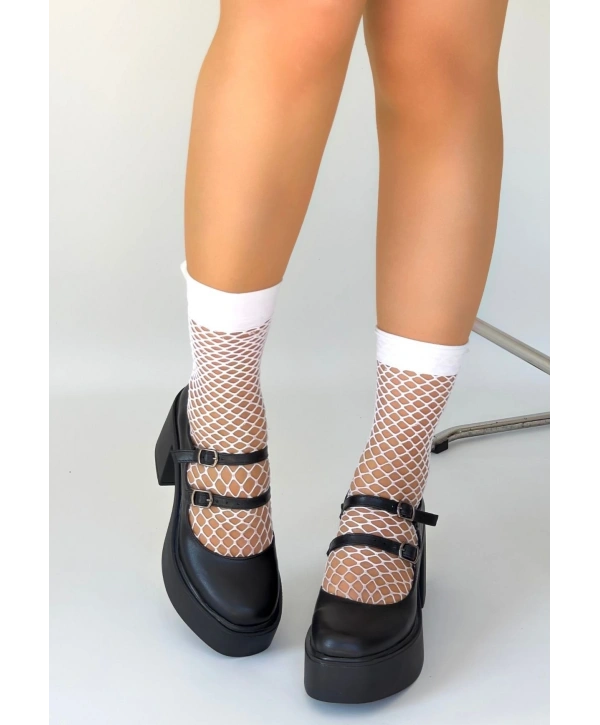 Jarlo Siyah Cilt Dolgu Topuk Ayakkabı