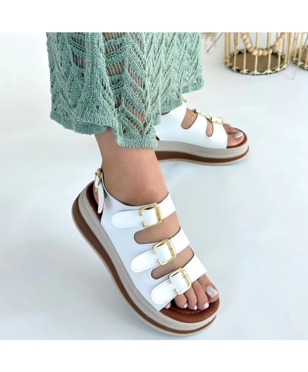 Jatay Beyaz Cilt Sandalet