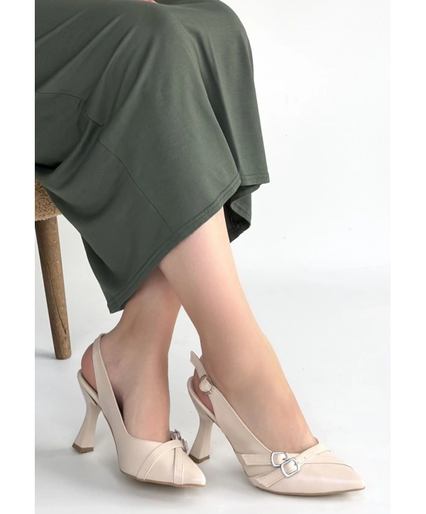 Jedda Bej Cilt Topuklu Ayakkabı