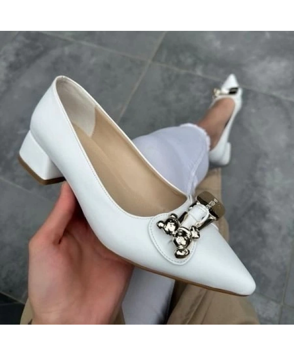 Jies Beyaz Topuklu Ayakkabı