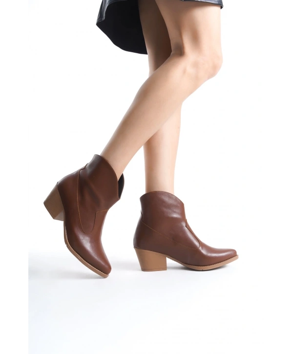 Jilla Taba Cilt Tak Çıkar Topuklu Bot Ve Çizme