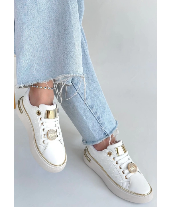 Jlar Beyaz Cilt Bağcıklı Spor Ayakkabı