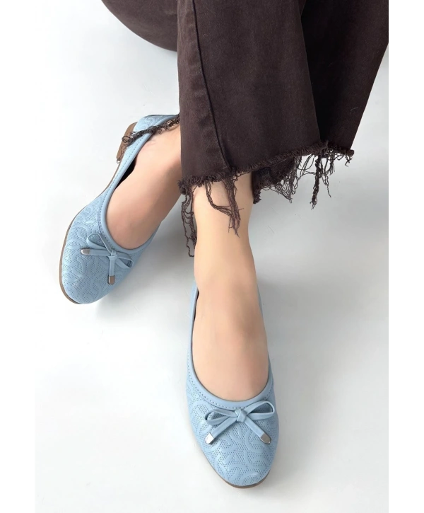 Jnues Mavi Deri Babet Ayakkabı