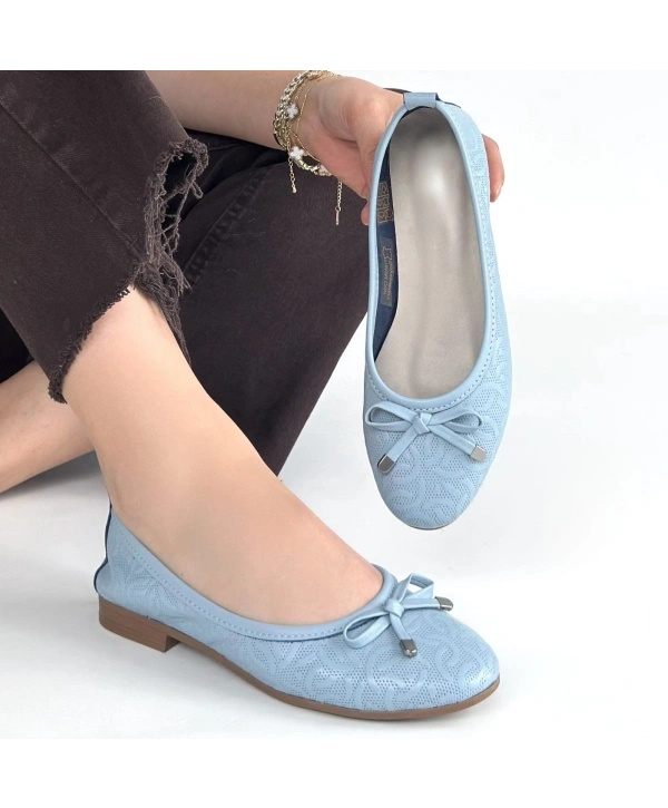 Jnues Mavi Deri Babet Ayakkabı