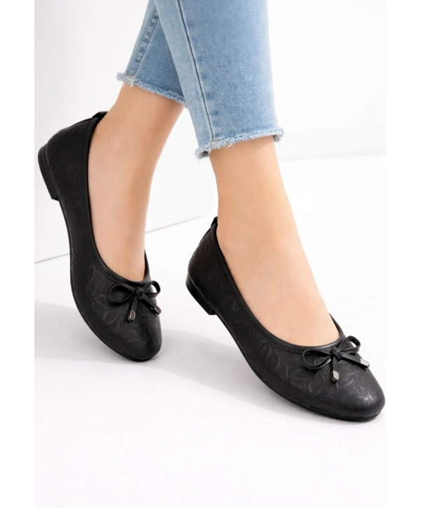 Jnues Siyah Deri Babet Ayakkabı