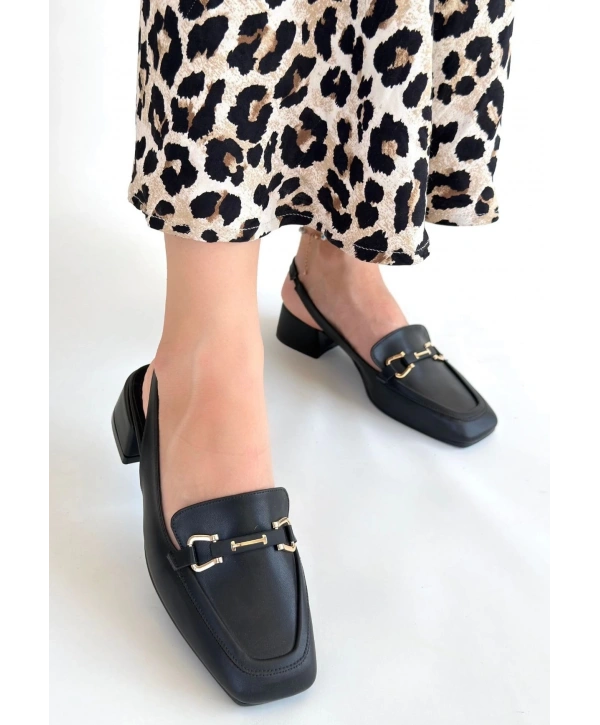 Joone Siyah Cilt Topuklu Ayakkabı