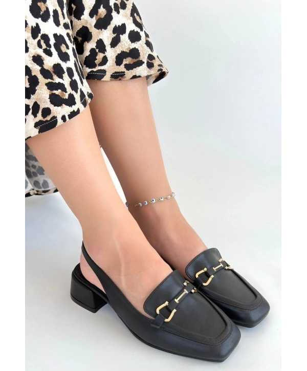 Joone Siyah Cilt Topuklu Ayakkabı