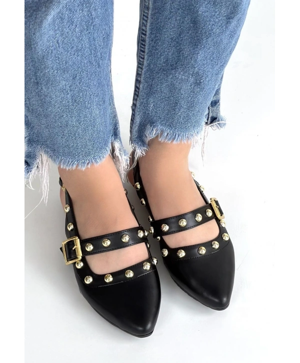 Jorwi Siyah Cilt Babet Ayakkabı