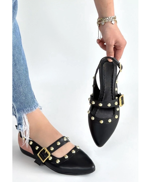 Jorwi Siyah Cilt Babet Ayakkabı