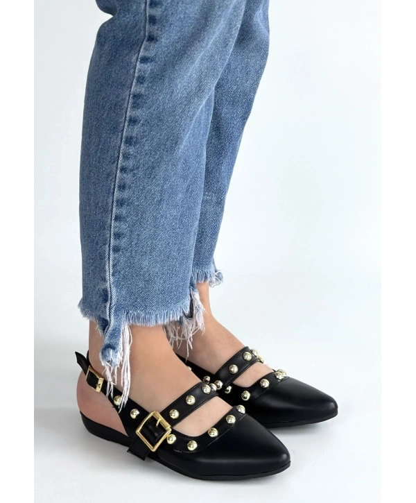 Jorwi Siyah Cilt Babet Ayakkabı