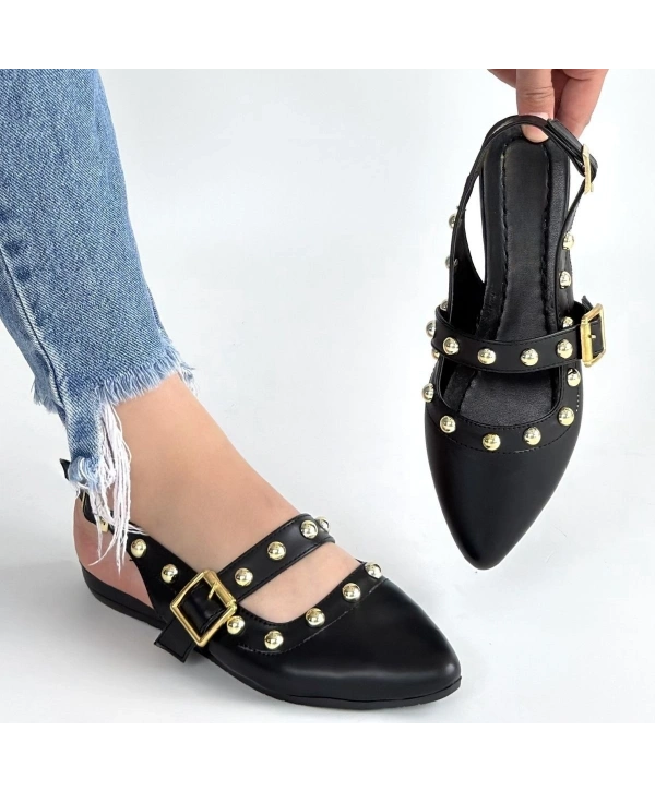 Jorwi Siyah Cilt Babet Ayakkabı